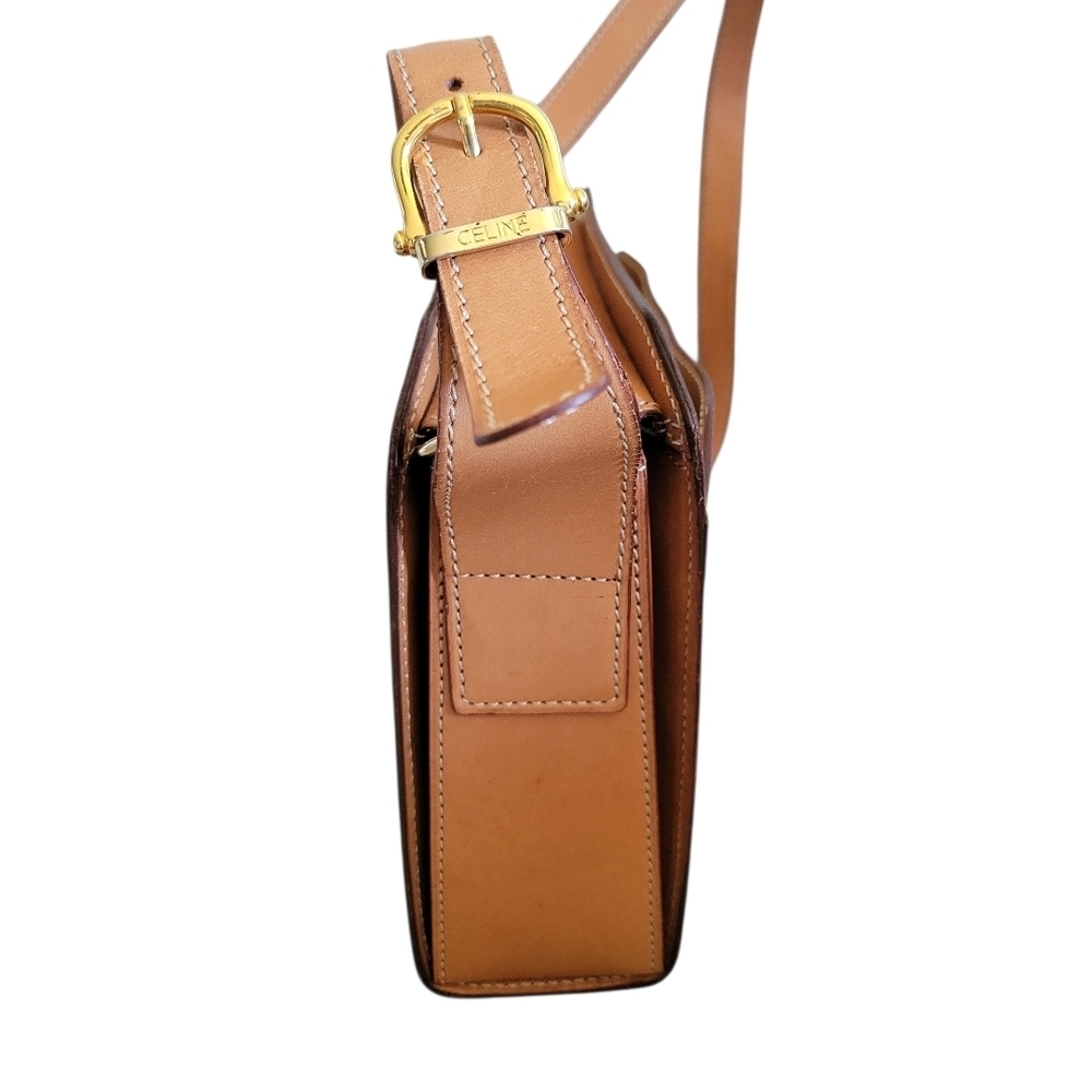 Celine Brown Monogram Crossbody Bag with Gold Plate - Picture 15 of 16